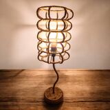 Table lamp with rope and metal