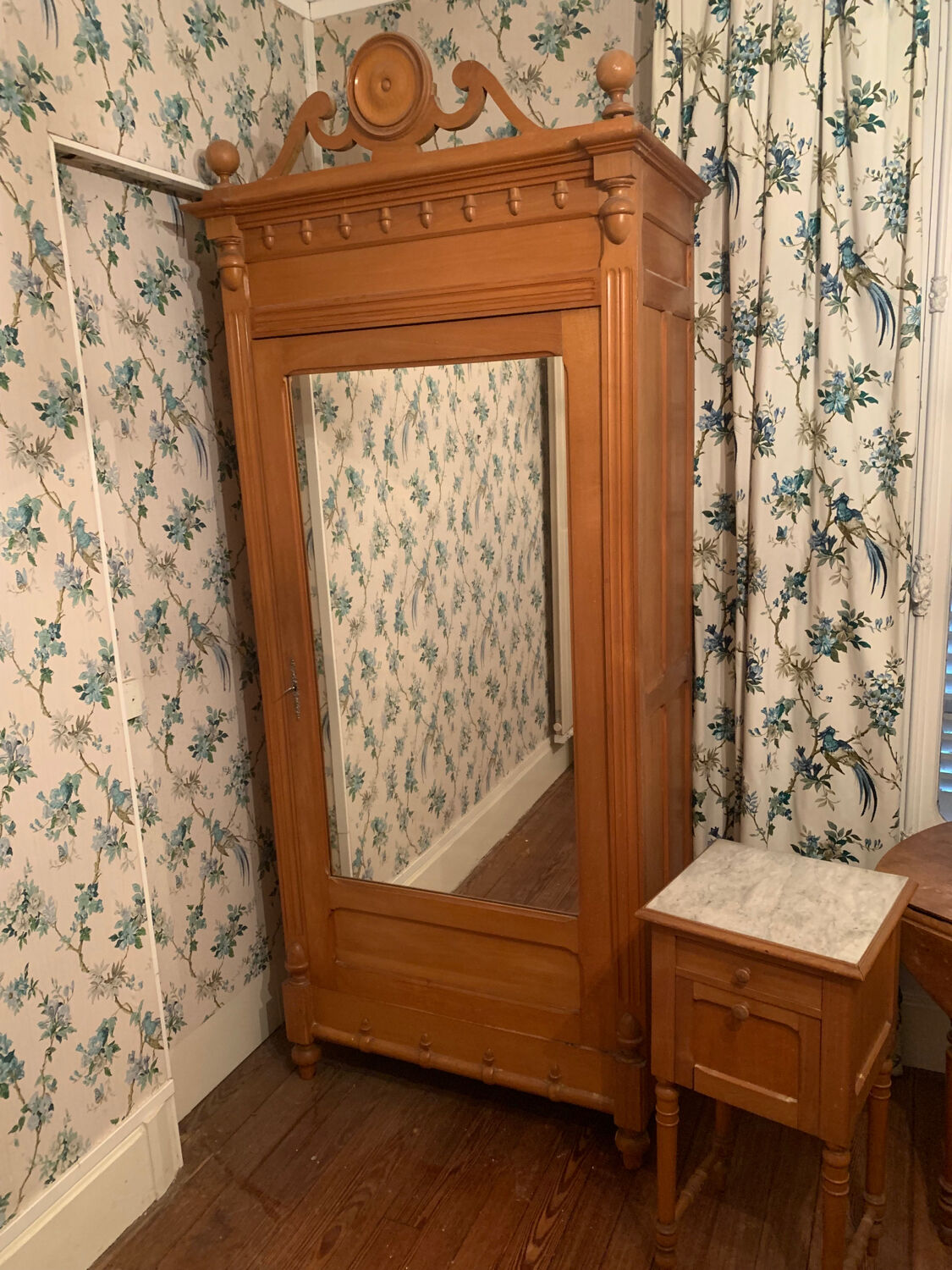 Henry 2 style wardrobe and bedside table circa 1900