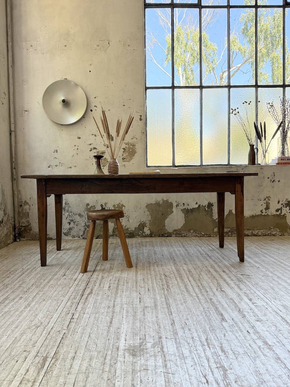 1950s oak farmhouse table with spindle legs