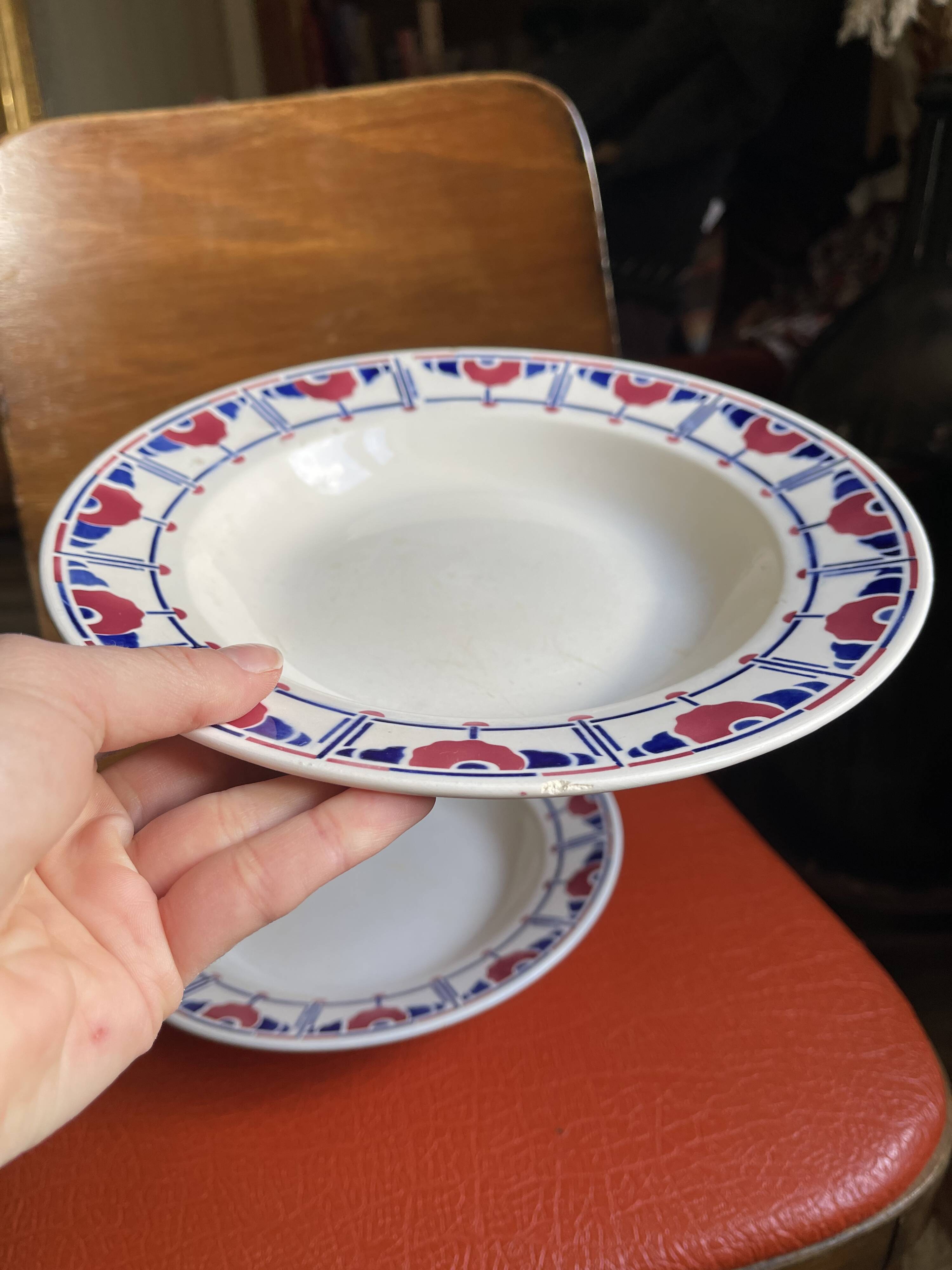 Antique deep plates Digoin