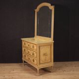 Dresser in lacquered wood with mirror Louis XVI style from the 20th century
