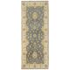 Grey Blue Runner Carpet Handwoven, Wool Handwoven Floral Carpet Rug