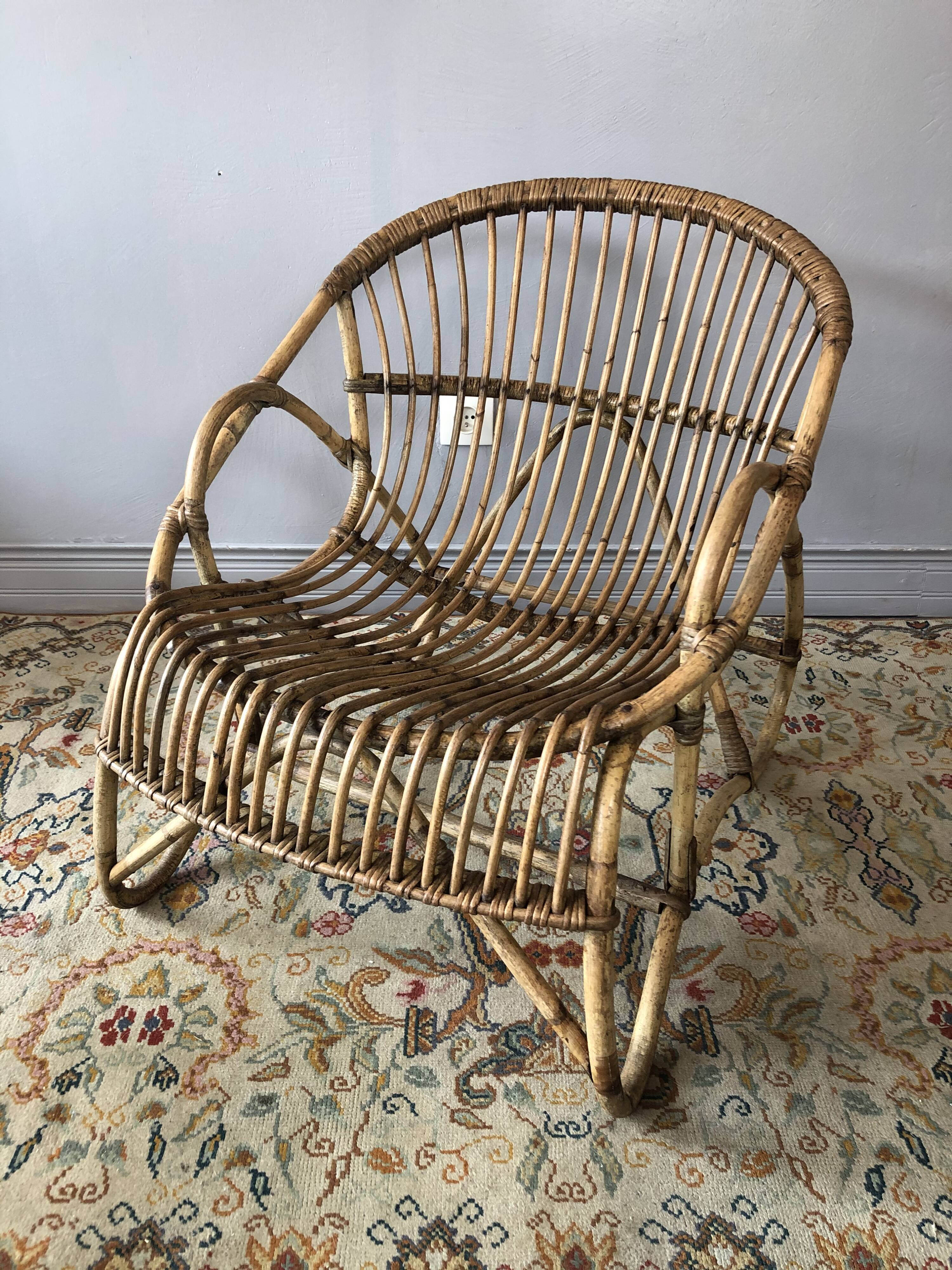 Rattan basket chair
