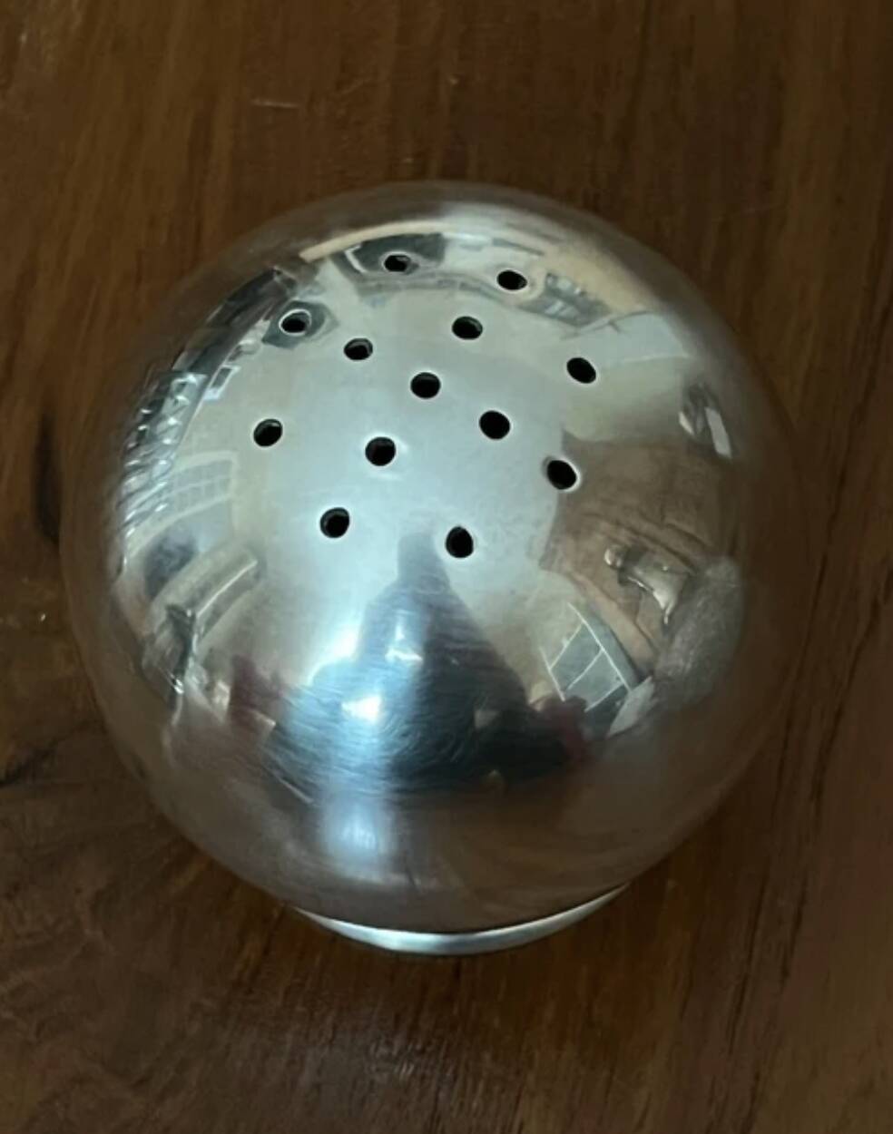 Silver-plated metal shaker ball, Art Deco, around 1930