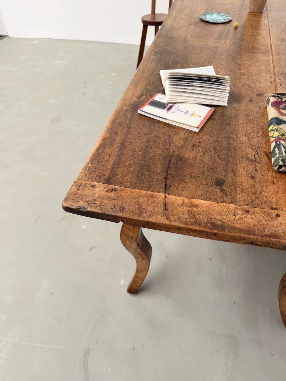19th century walnut drapery table 2m1