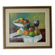 Original Swedish oil painting on canvas from the mid-century "Still Life with Bowl of Fruit" by Eric Lundgren -