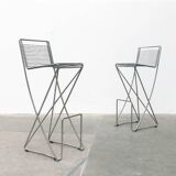 Postmodern German Kreuzschwinger bar stool by Till Behrens for Meyer Stahlmöbel, 1980s.