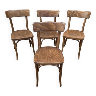 Set of 4 viennese chairs bent wood restaurant paris bistro