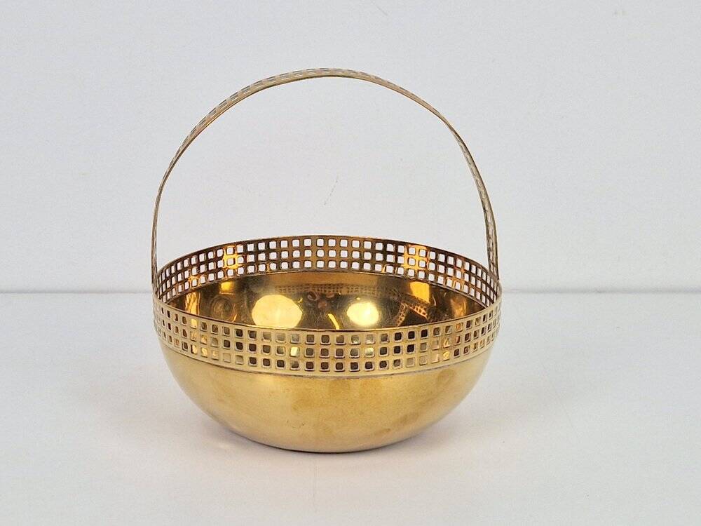 Art Deco Brass Bowl by Fischer Göppingen, 1920s