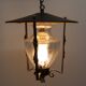 1960s lantern ceiling light with iridescent glass.