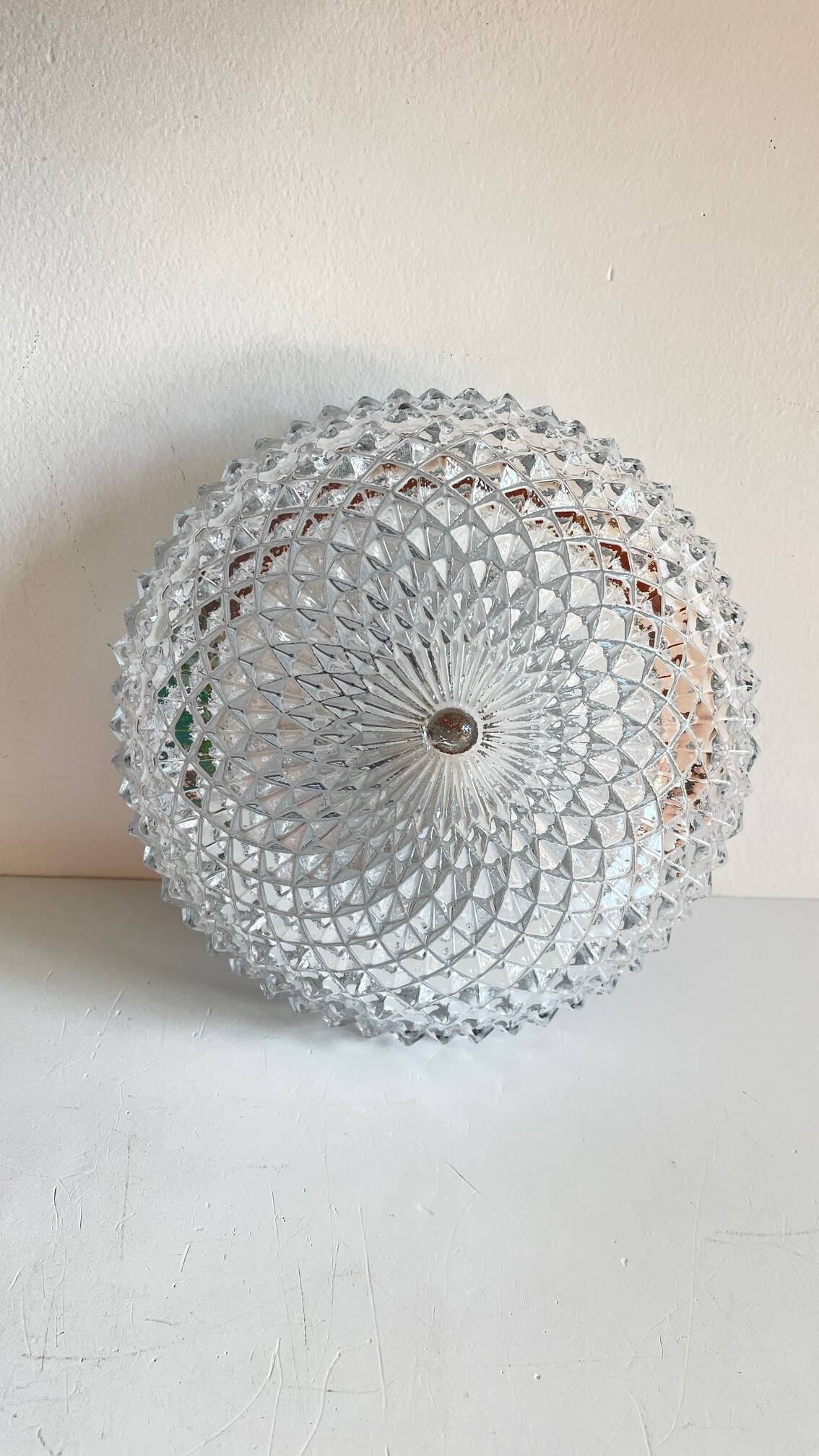 APPLIQUE Semi-Crystal Ceiling Light 1950s