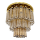 Brass and Smoked Glass Chandelier by Glashütte Limburg