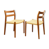 Mid century teak dining chairs by Niels O. Møller for J.L. Moller, Model 84, Set of 2,Denmark, 1950s