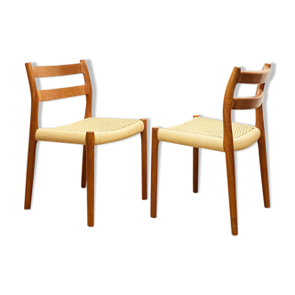 Chaises de salle à manger en teck du milieu du siècle par Niels O. Møller pour J.L. Moller modèle 84 Danemark années 1950