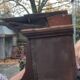 Old large carved wooden mirror