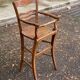 19th century children's high chair in solid wood