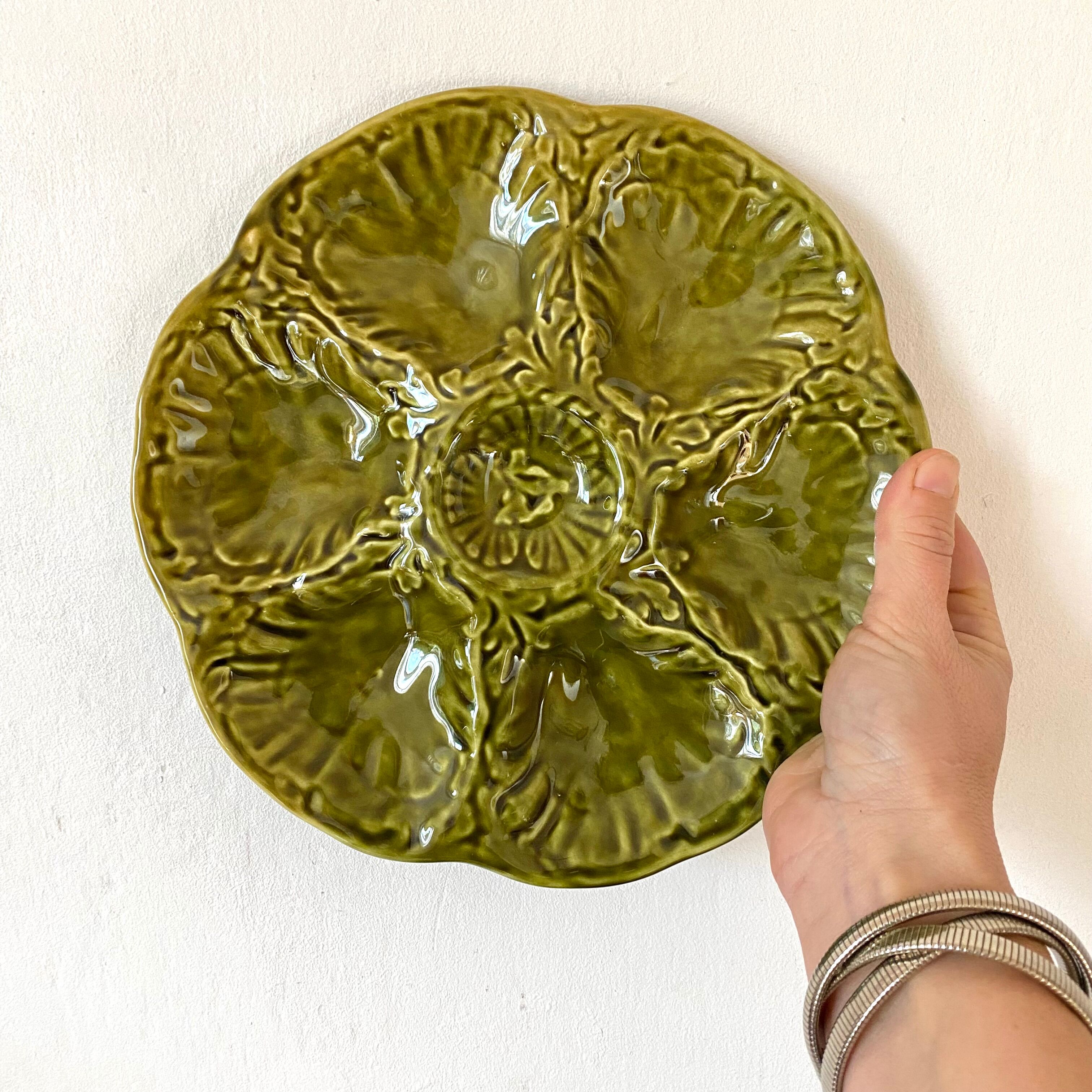 Vintage ceramic oyster plates from Gien