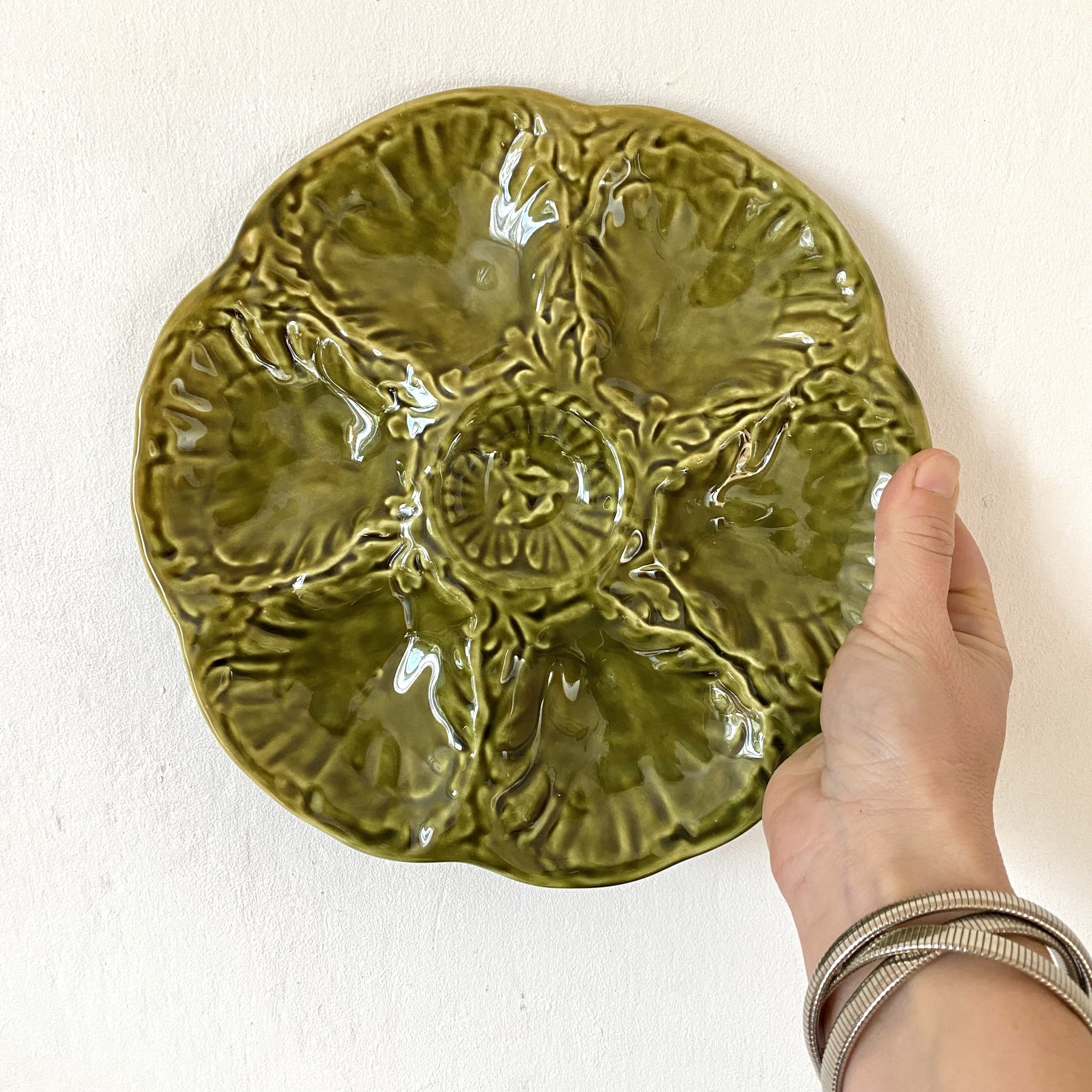Vintage ceramic oyster plates from Gien
