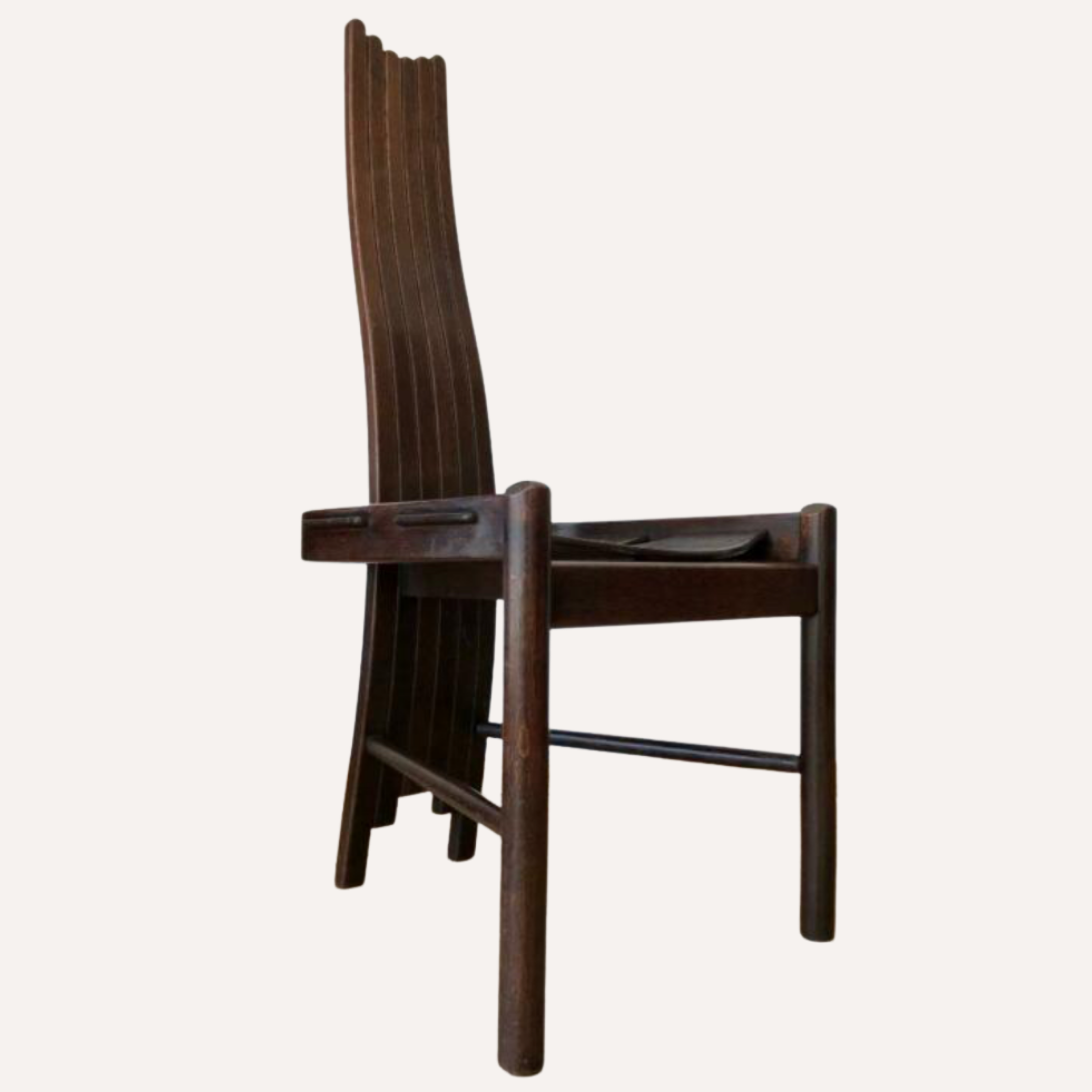 Steam bent Arts and Crafts oak organic shaped revival chair, 1960s - 1970s