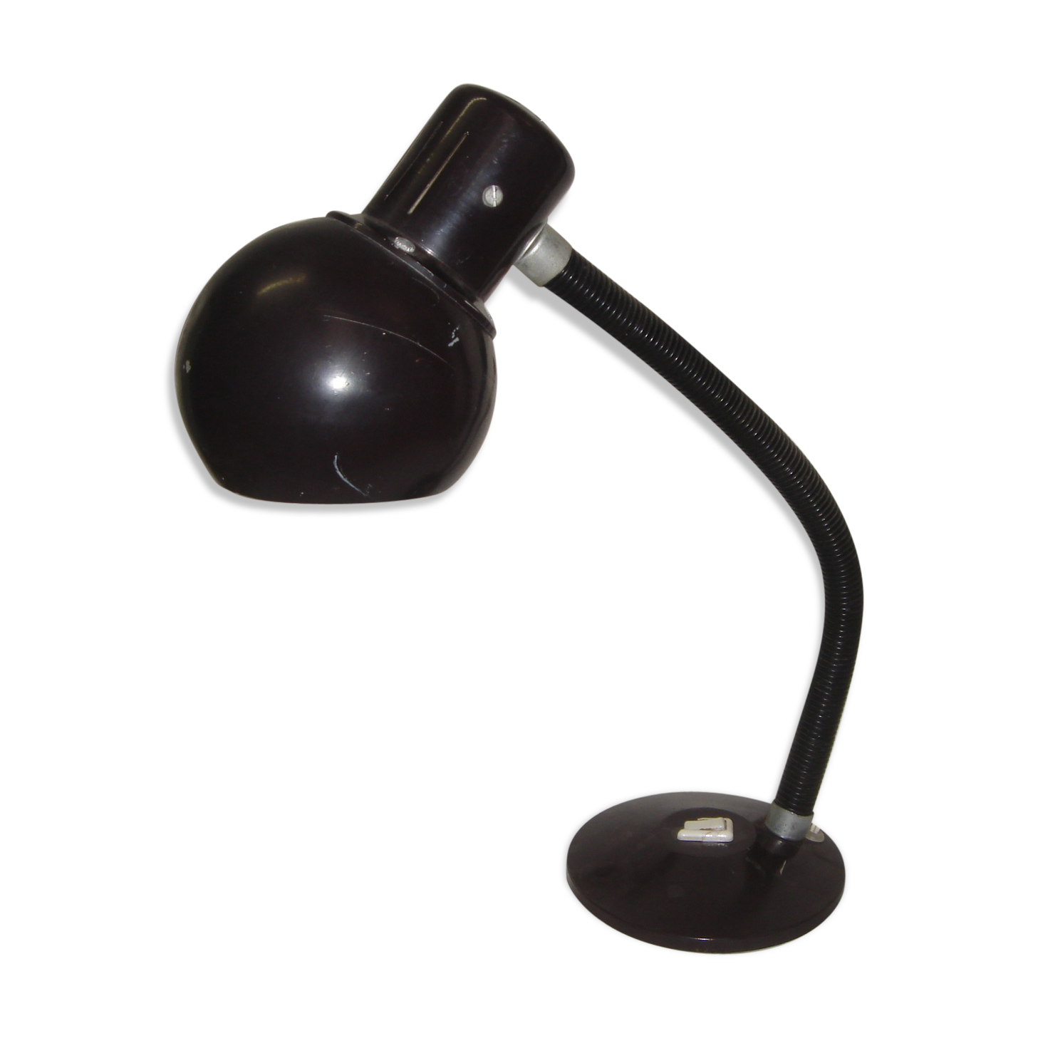 Desk snake lamp, 1960, brown metal