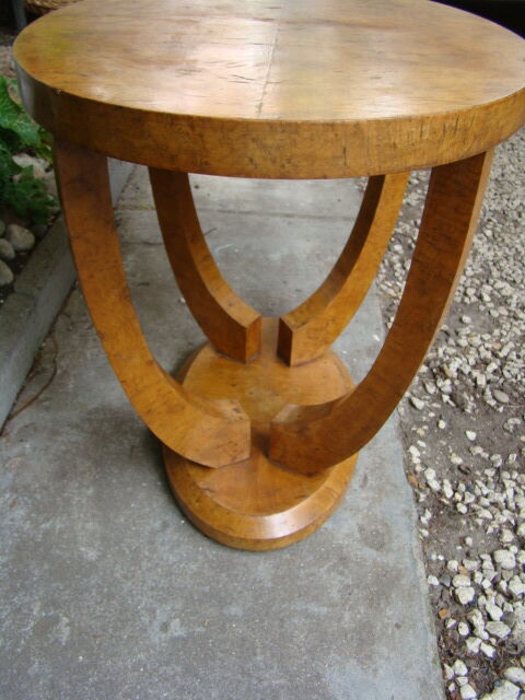 Oval coffee table Art Deco Walnut Burr