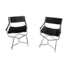 Paire de fauteuils vintage style metteur en scène métal