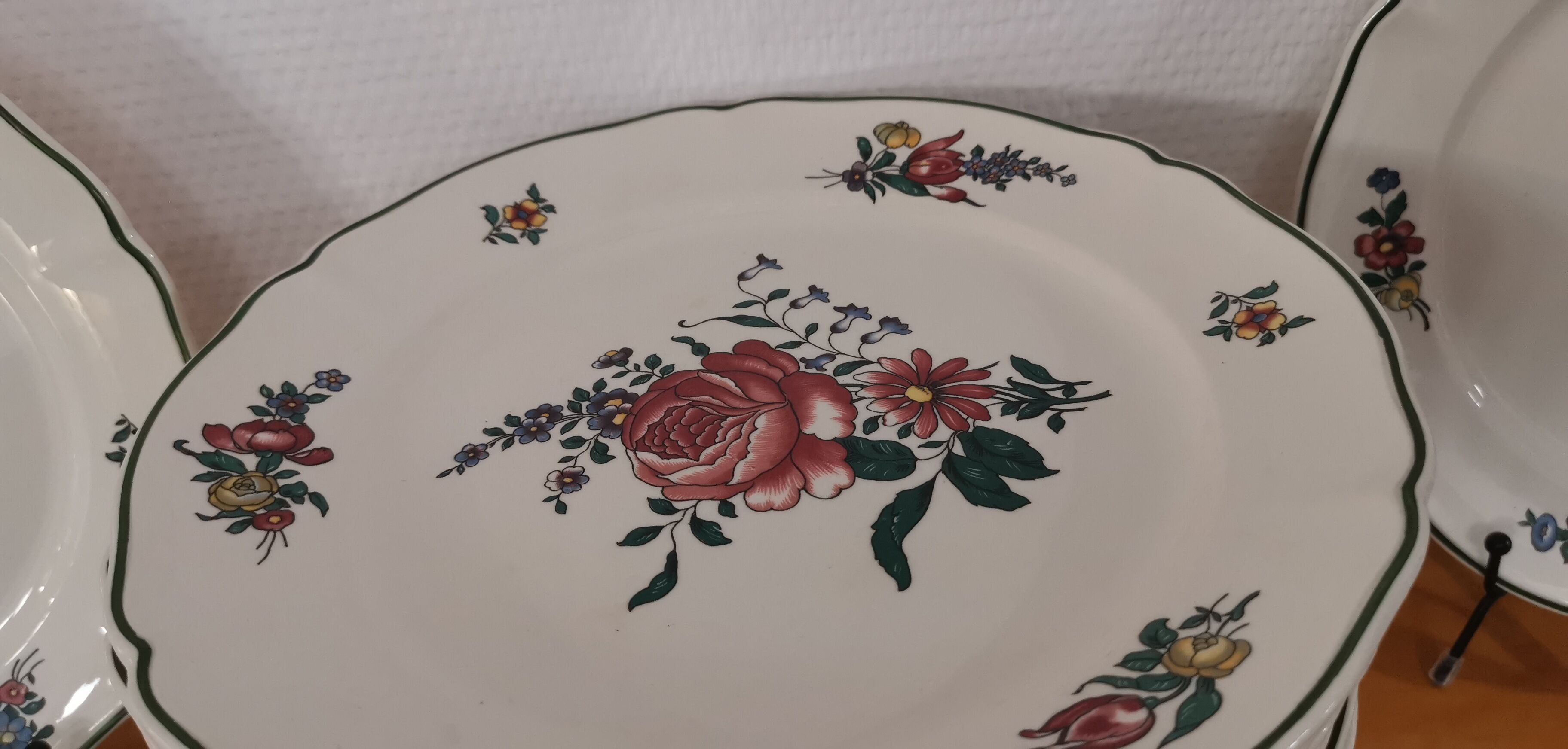 Set of 6 old flat ceramic plates VILLEROY and BOCH "Alt Strassburg"