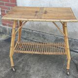 Vintage rattan side table