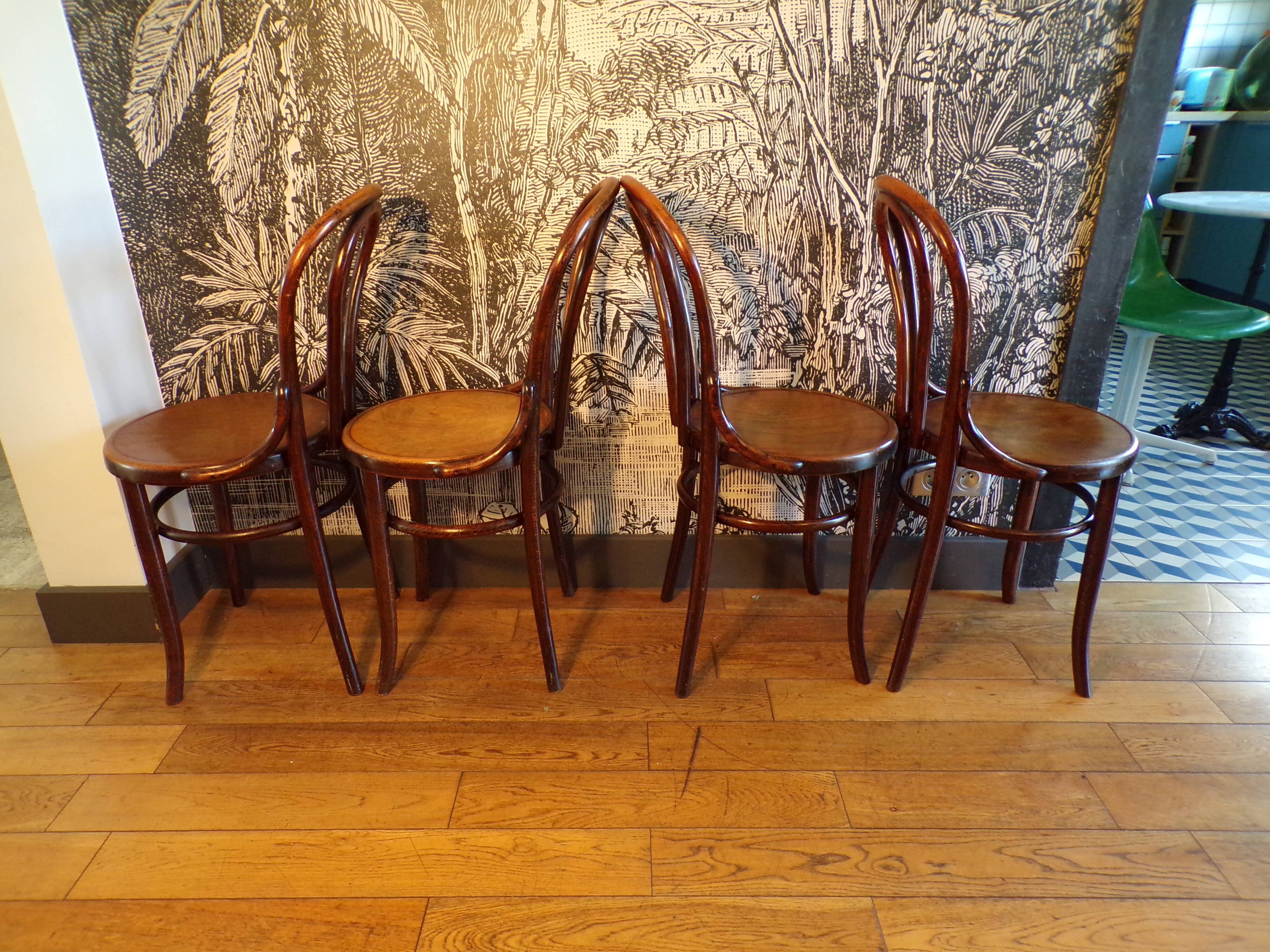 4 Fischel 18 bistro chairs in bent wood