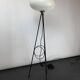 Lampadaire Stilnovo laque et triplex opaline des années 50