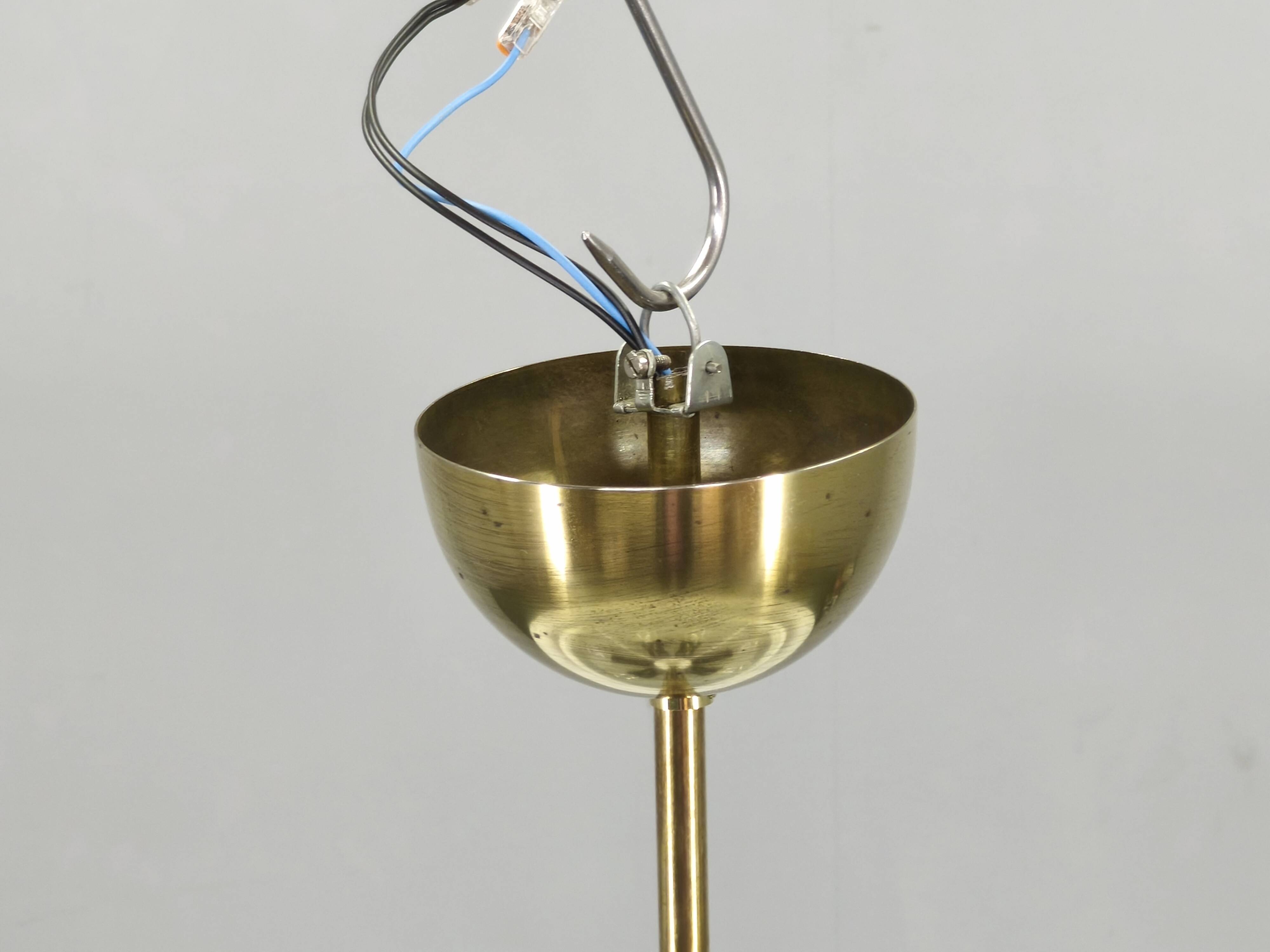 Josef Hurka Art Deco UFO Chandelier, Czechoslovakia 1930s