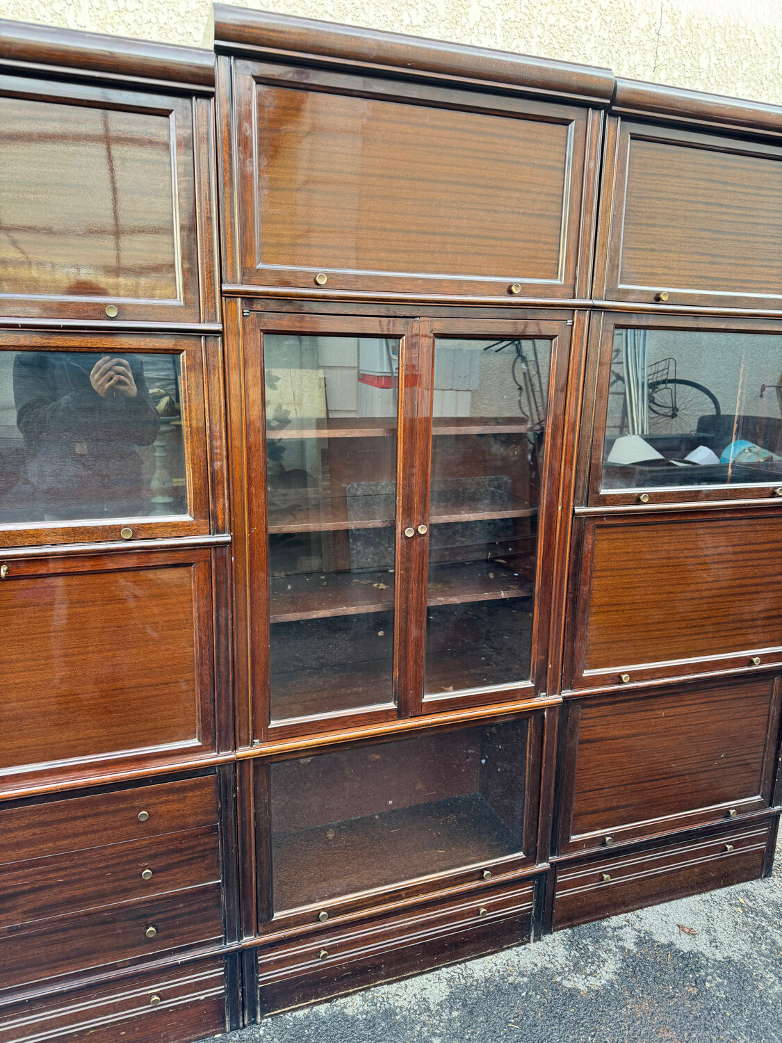 Modular library MD design 1975 mahogany