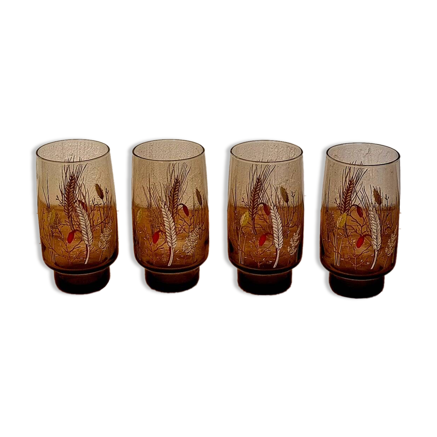 Set of 4 Arcopal Tivoli orangeade glasses