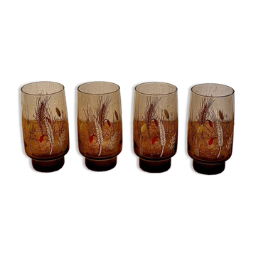 Set of 4 Arcopal Tivoli orangeade glasses