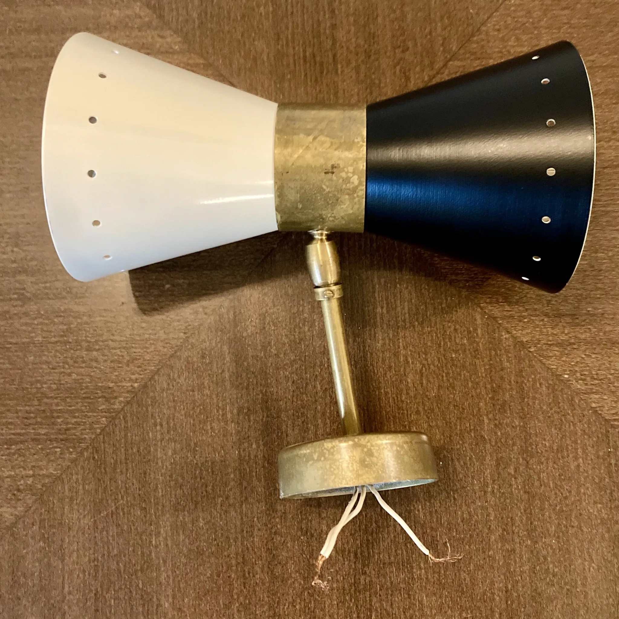 Vintage wall lamp "Diabolo" – 1950s style - black and white
