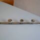 Vintage 80's chrome metal 5-hook wall coat rack