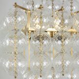 Chandelier in blown glass and gilded brass. 1970s. LS59391508H