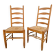 Vintage Brutalist Wicker Ladder Chairs, 1960s, Set of 2