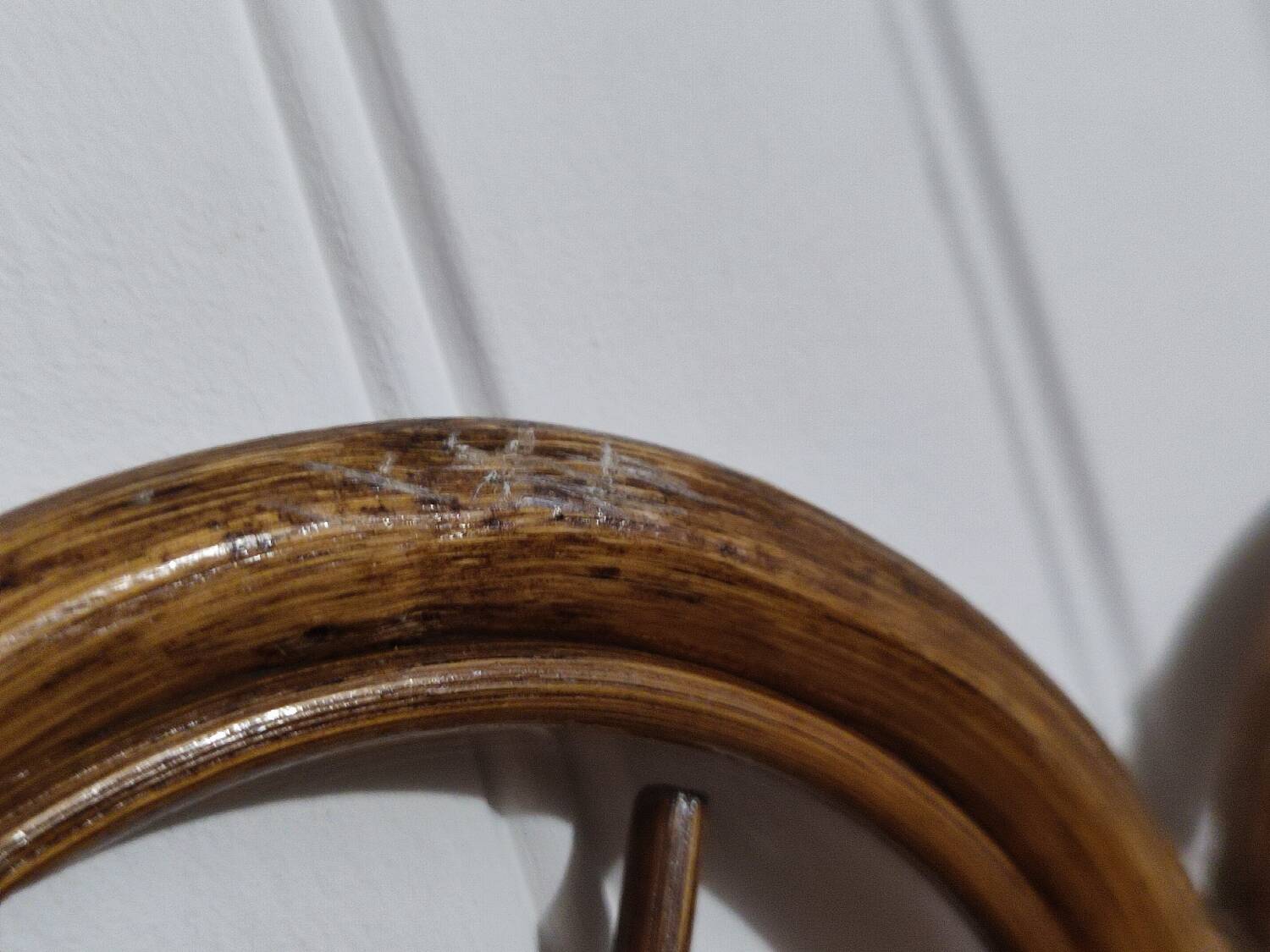 Vintage rattan “Peacock” headboard