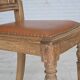 1930s, set of 4 Danish dining chairs, carved oak wood, furniture leather.