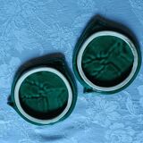 Green barbotine bottle coasters from Vallauris