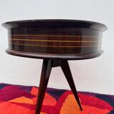 1950s half-moon tripod bedside table