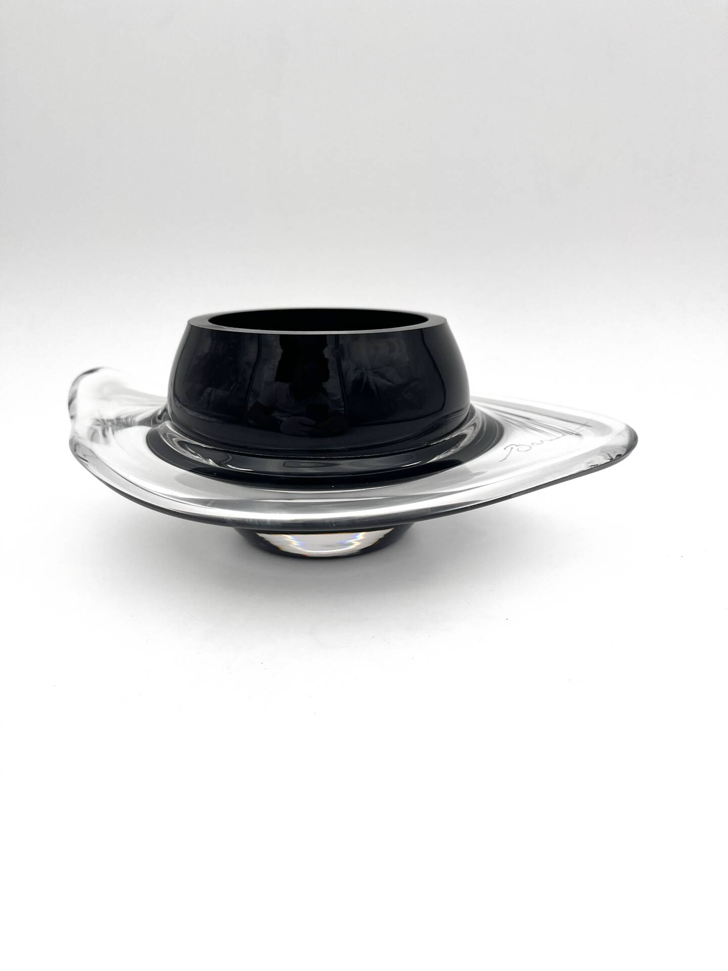 Coupe Vide-Poche Design Verre d'Art Soufflé Signé Ioan Barna