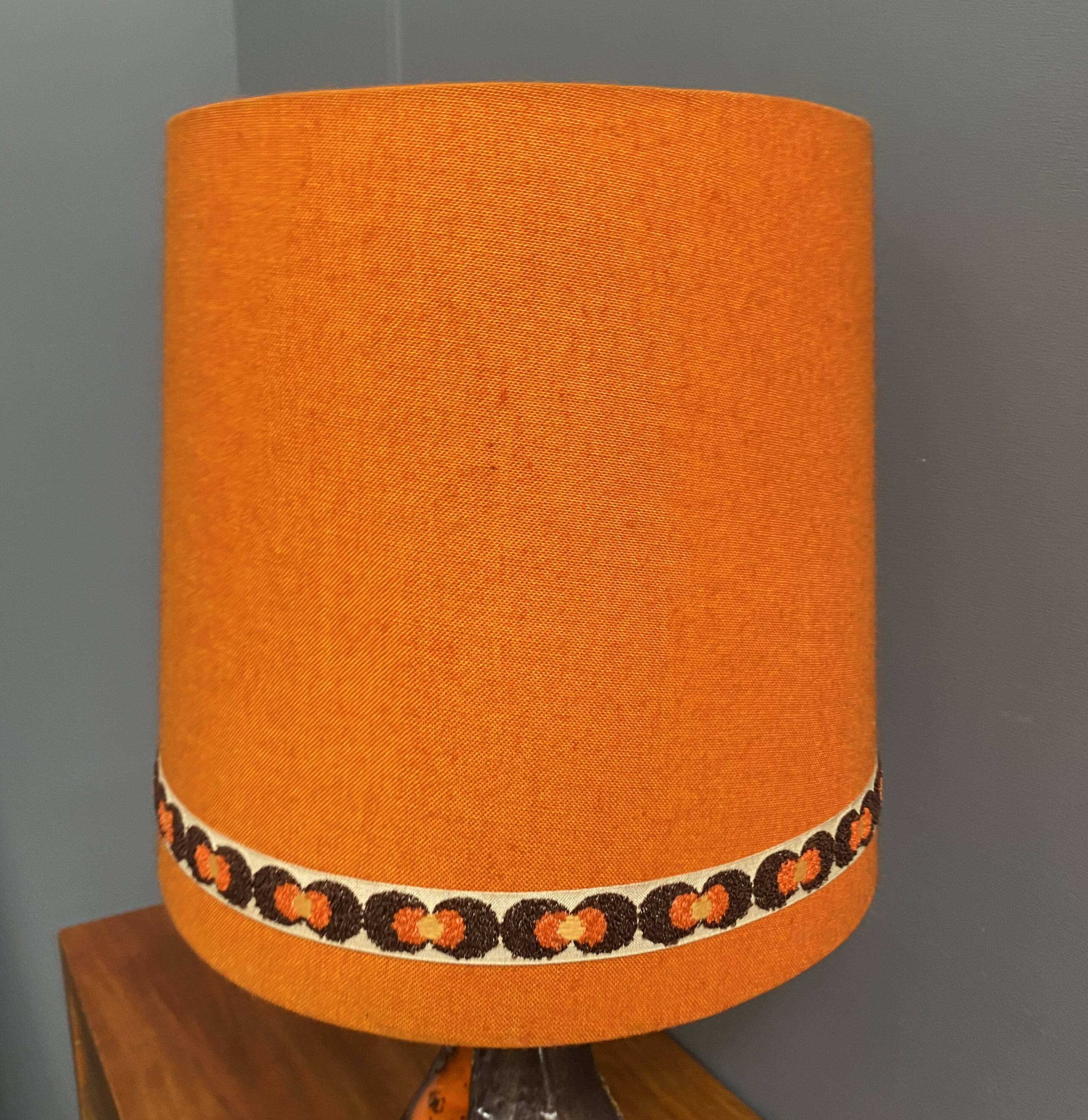 Ceramic orange / brown table lamp 1960s