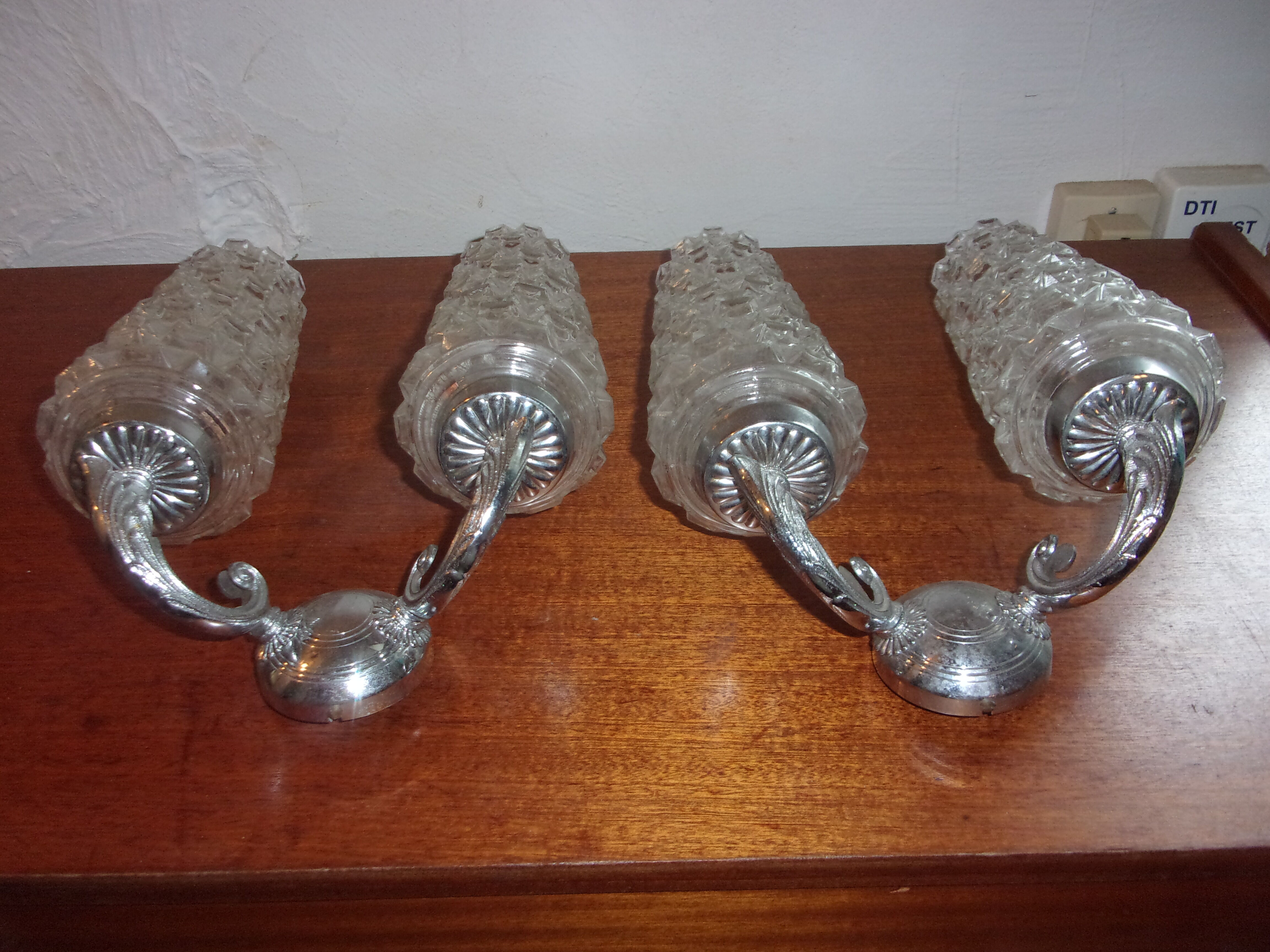 Set of 2 double wall sconces, 1960s