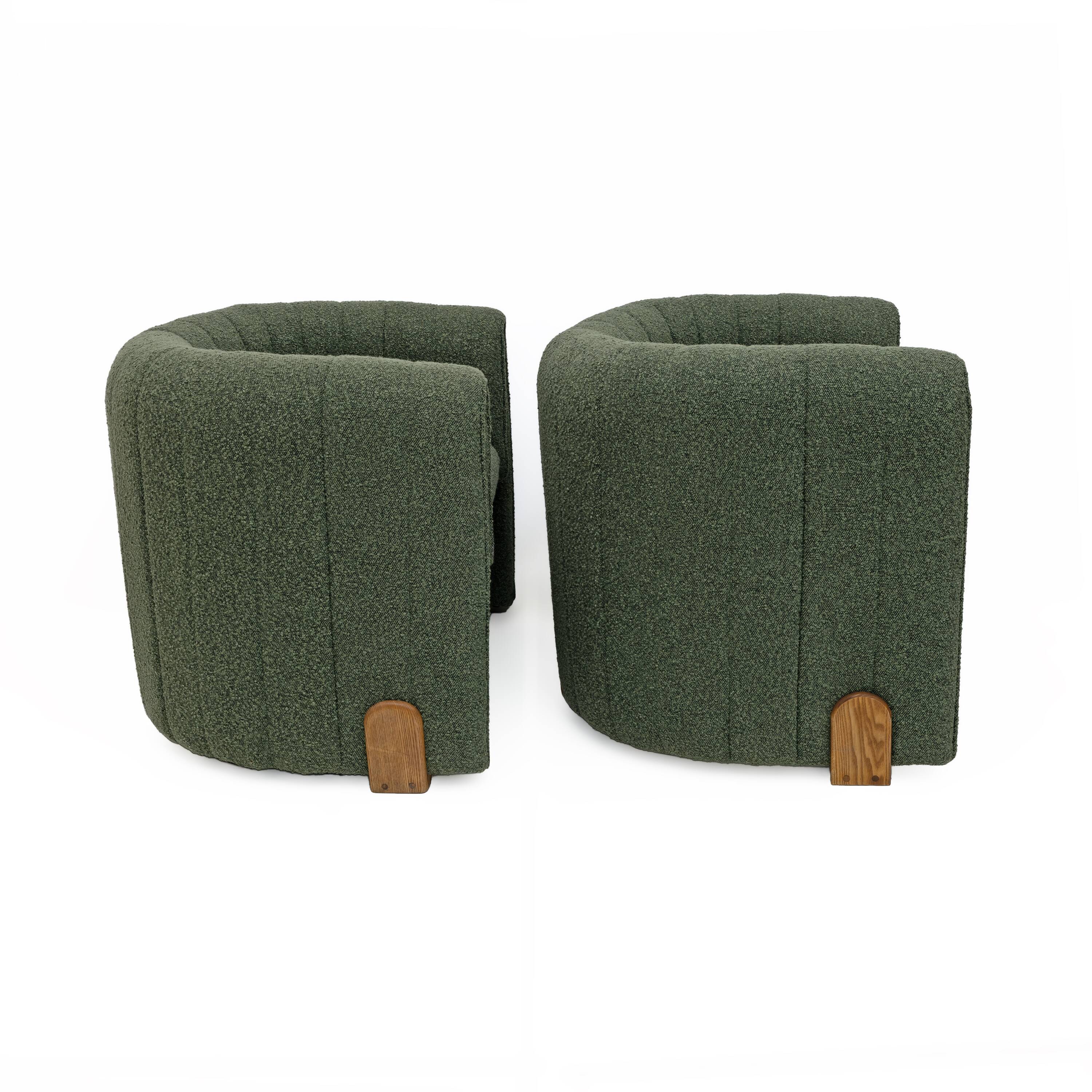 Pair of Italian Design Bouclè Armchairs