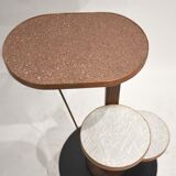 Side table wearing plants glitter