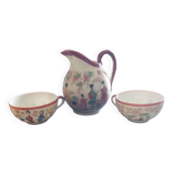 Pot a lait et 2 tasses porcelaine fine japonaise