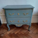 Commode de chambre patiné de style régence 2 tiroirs