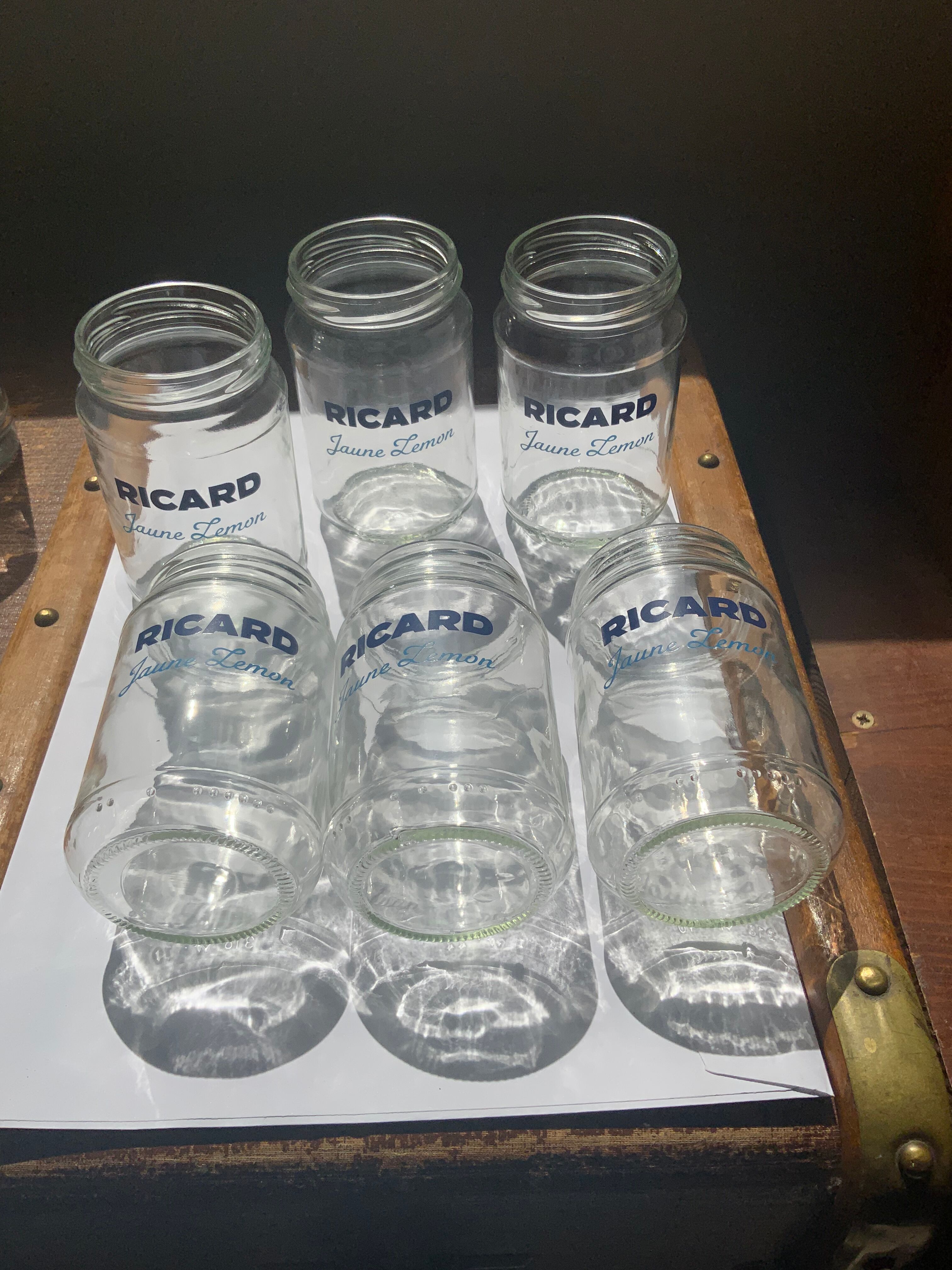 Lot 6 glasses Ricard yellow lemon shape vintage jar new without packaging